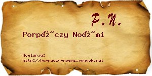 Porpáczy Noémi névjegykártya